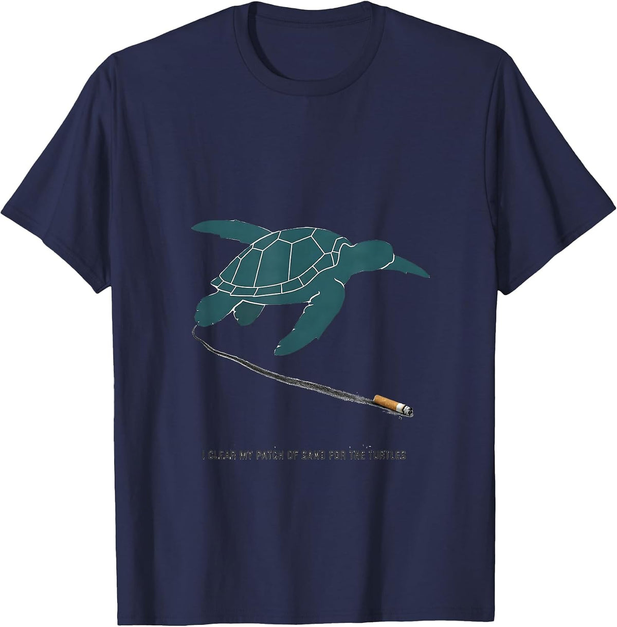 Men's I Clear My Patch Of Sand For The Turtles Vacation T-Shirt - Navy Blue