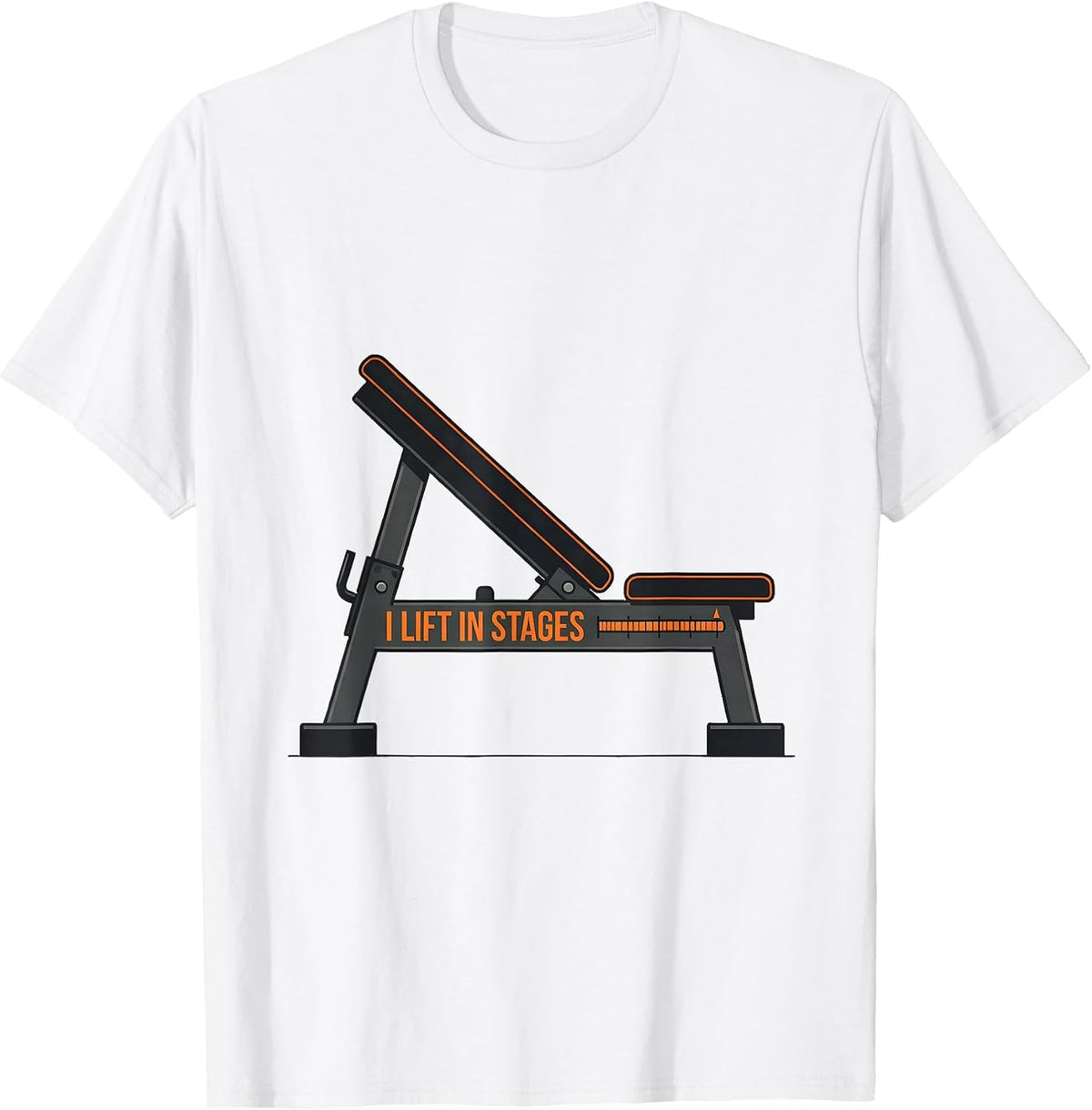 Men's I Lift In Stages Funny Gym Workout Weightlifting Humor T-Shirt - White