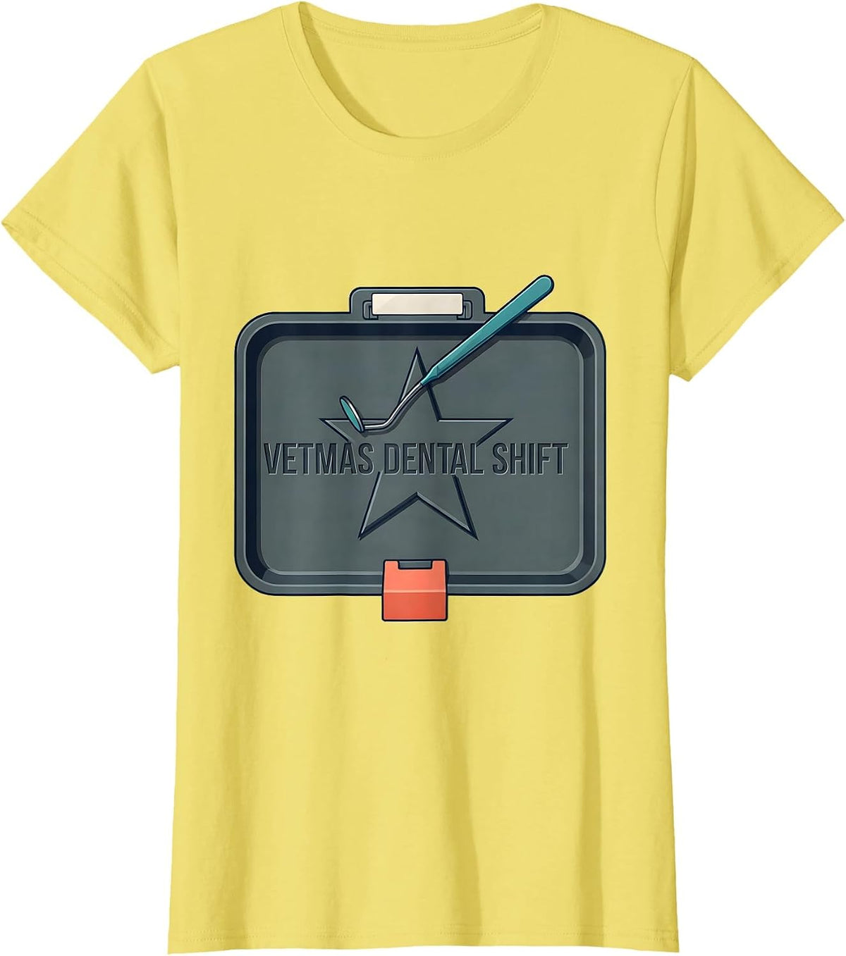 Vetmas Dental Shift Funny Vet Tech Christmas Veterinary T-Shirt - Lemon Yellow
