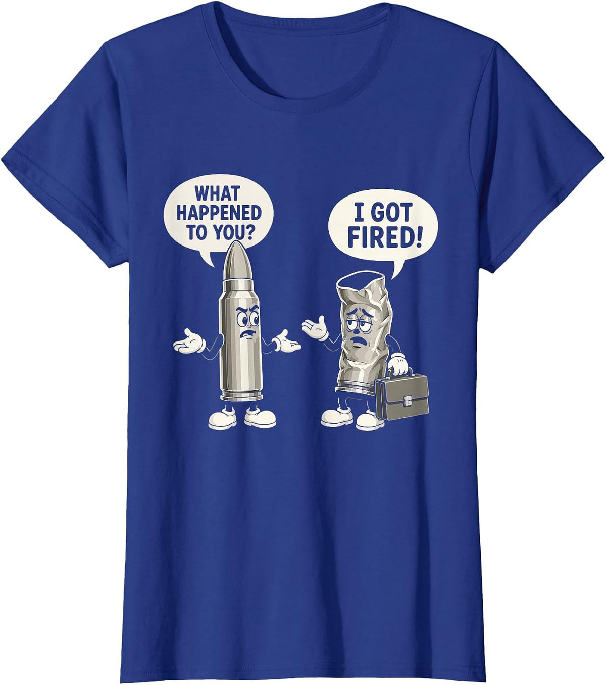 Funny Bullet Gun Lover Shooting Humor Design T-Shirt - Royal Blue