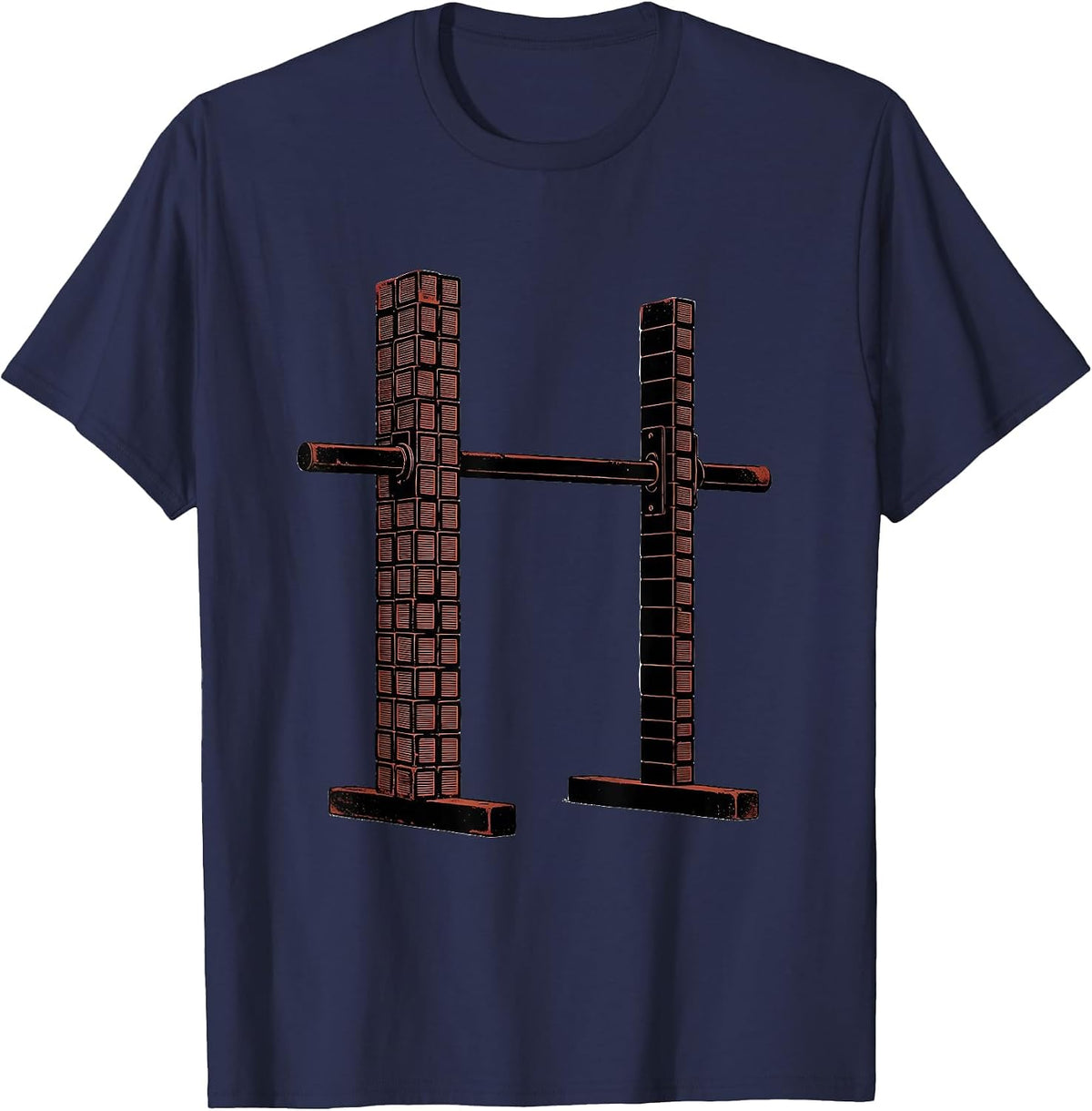 Men's Squat Rack Funny Gym Workout Weightlifting Humor T-Shirt - Navy Blue