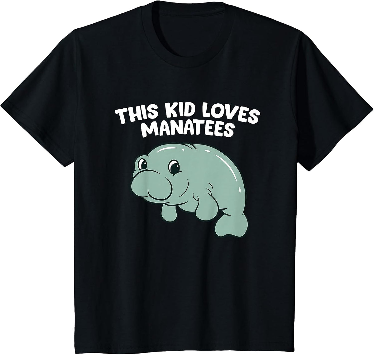This Kid Loves Manatees Cute Manatee Kids T-Shirt - Black