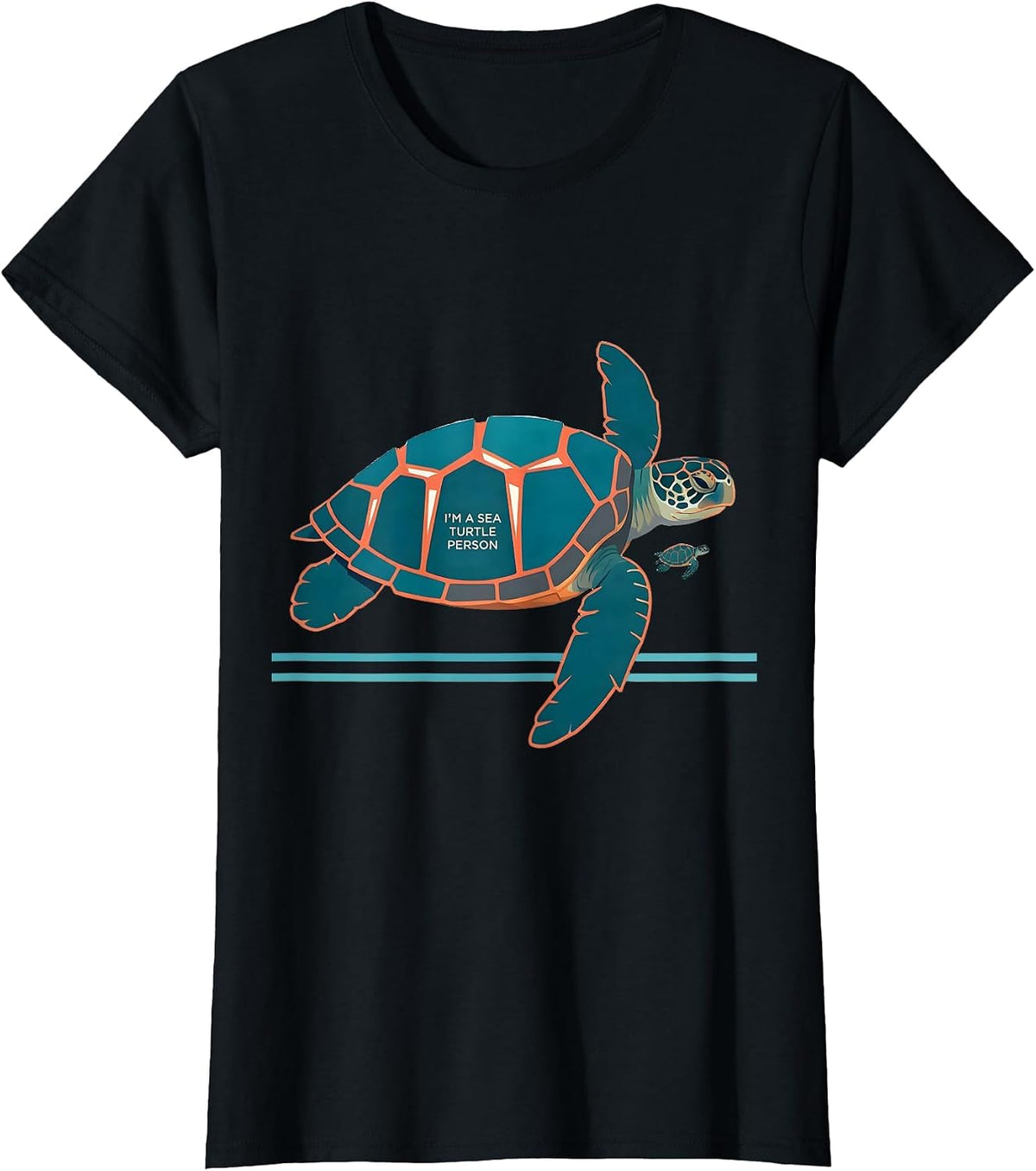 Women's I'm A Sea Turtle Person Funny Sea Turtle Lover Ocean Animal T-Shirt - Black