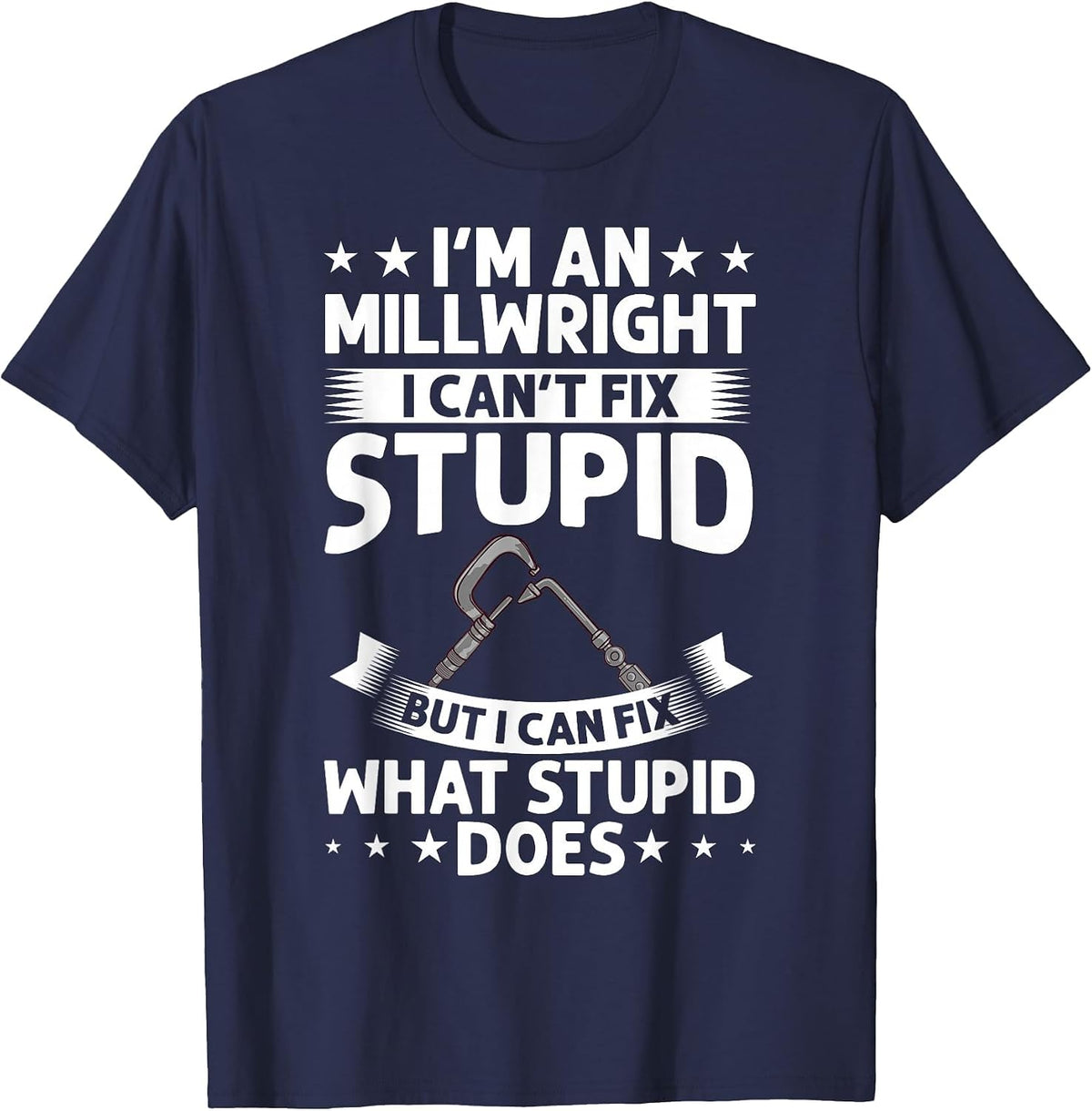 Millwright Training Industrial Mechanic Welding Tools T-Shirt - Navy Blue