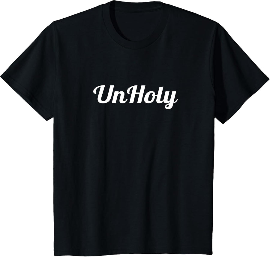 Unholy Pagan Satanic Atheist Anti Church Punk Goth T-Shirt - Black