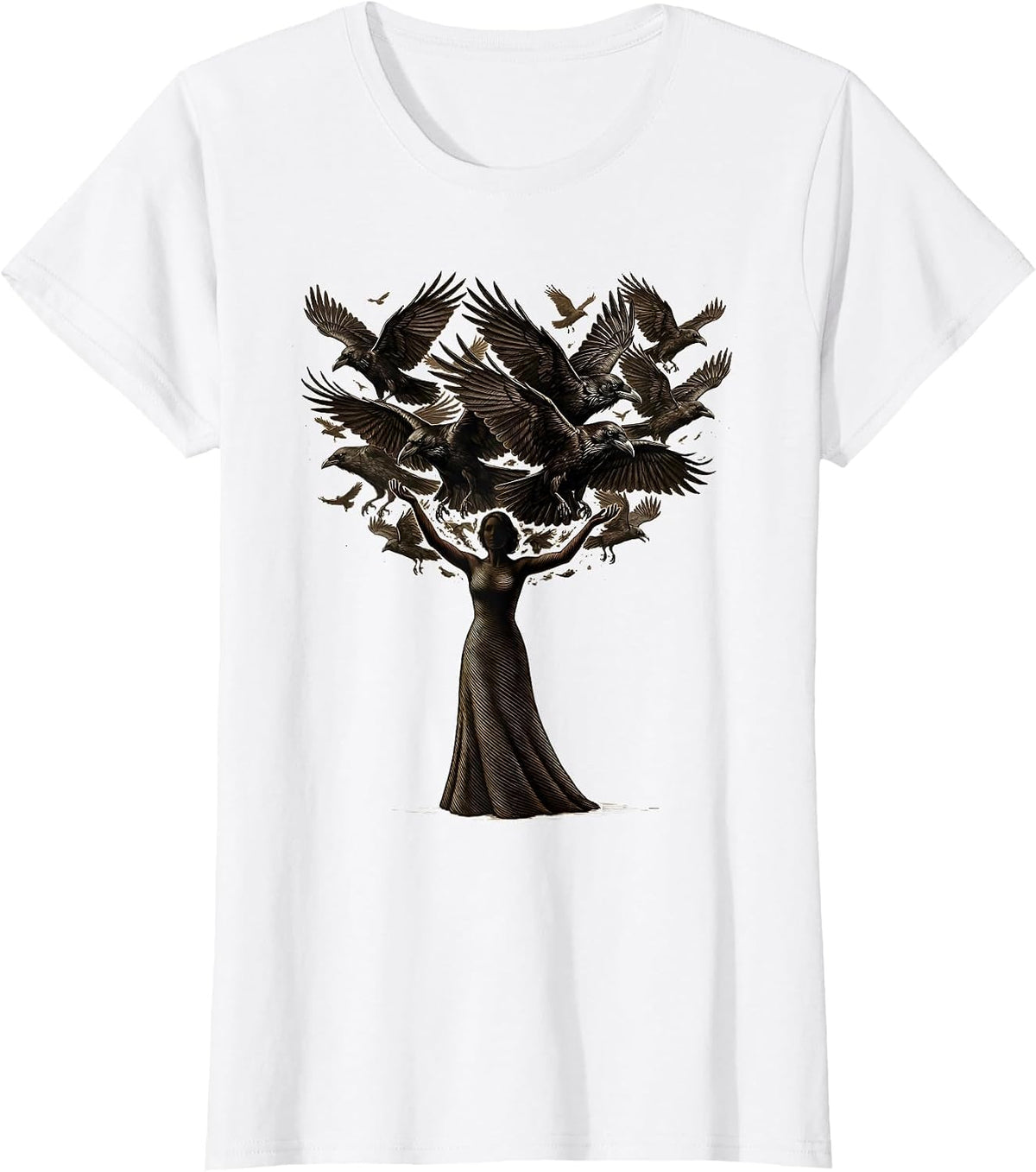 1692 They Missed One Raven Silhouette Design T-Shirt - White