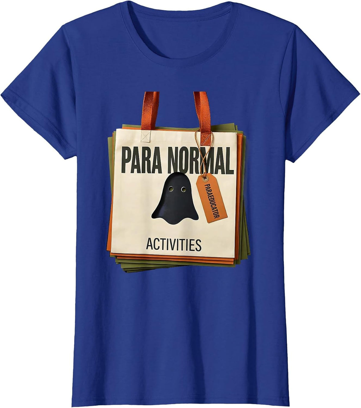 Women's Para Normal Activities Paraeducator Ghost Halloween SpEd T-Shirt - Royal Blue