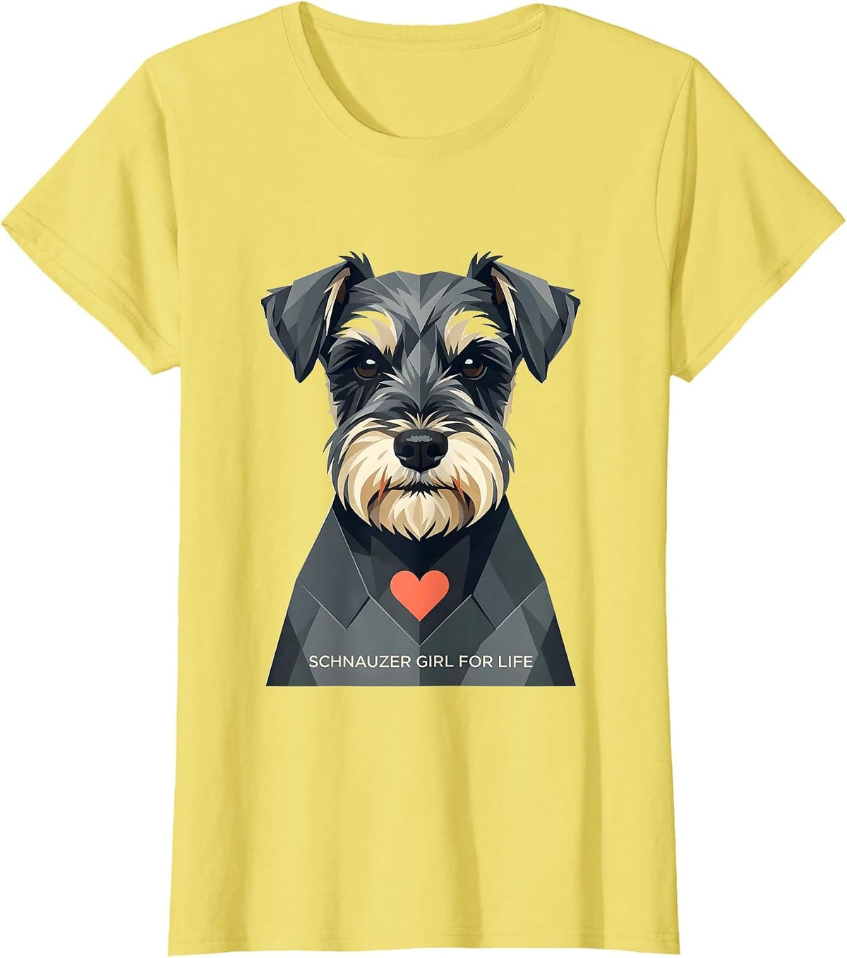 Schnauzer Girl For Life Funny Miniature Schnauzer Lover Gift T-Shirt - Lemon Yellow