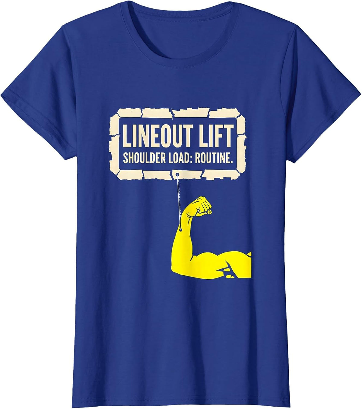 Women's Lineout Lift Shoulder Load Routine Funny Rugby Player Gift T-Shirt - Royal Blue