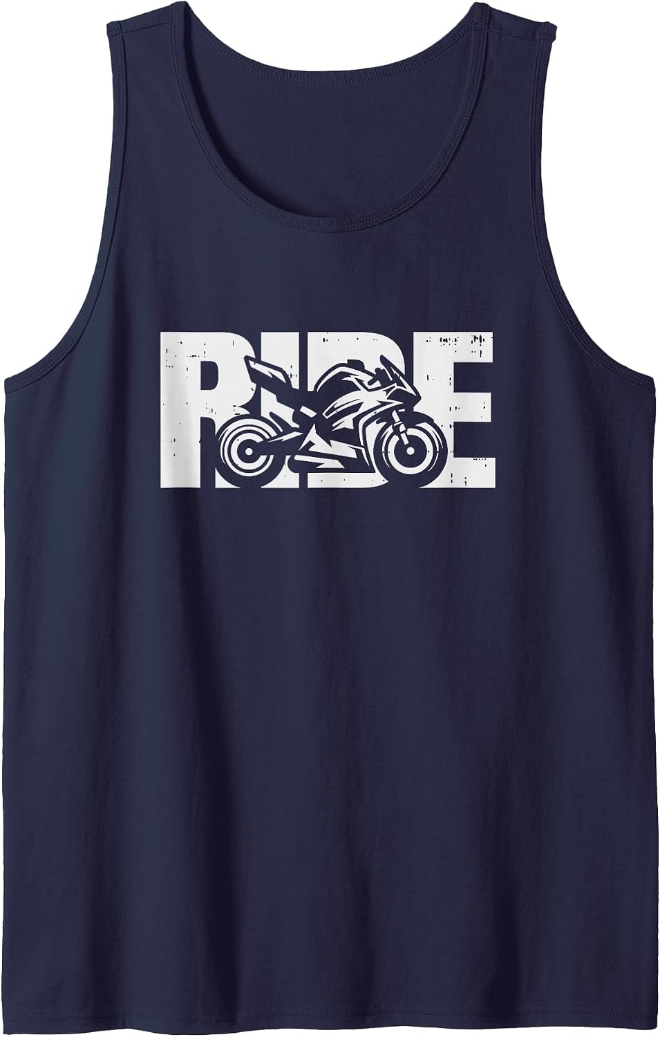 Ride Motorcycle Rider Motorcyclist Race Biker Tank Top - Navy Blue