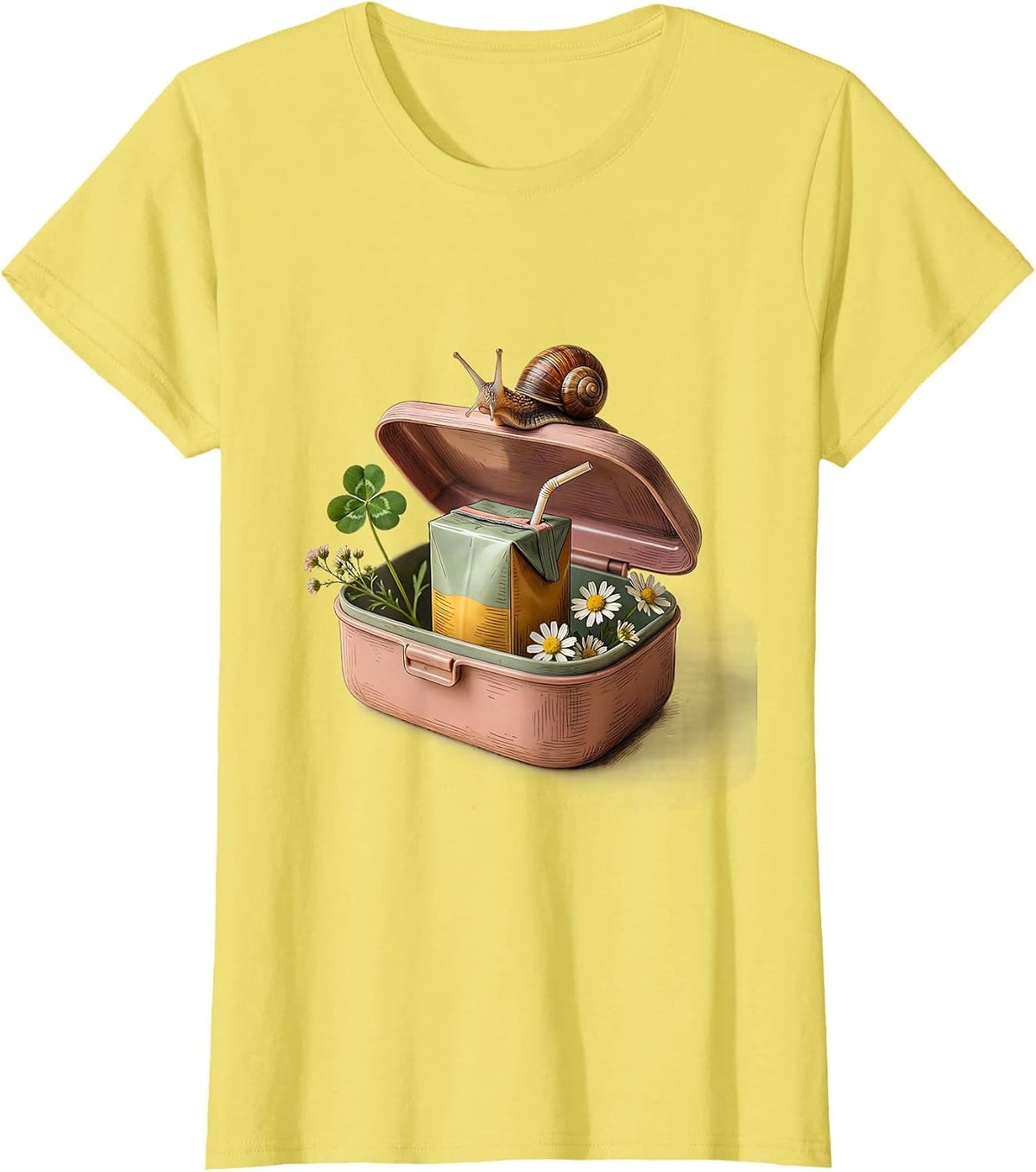 Preschool Teacher Lunchbox Juice Box Graphic T-Shirt - Lemon Yellow