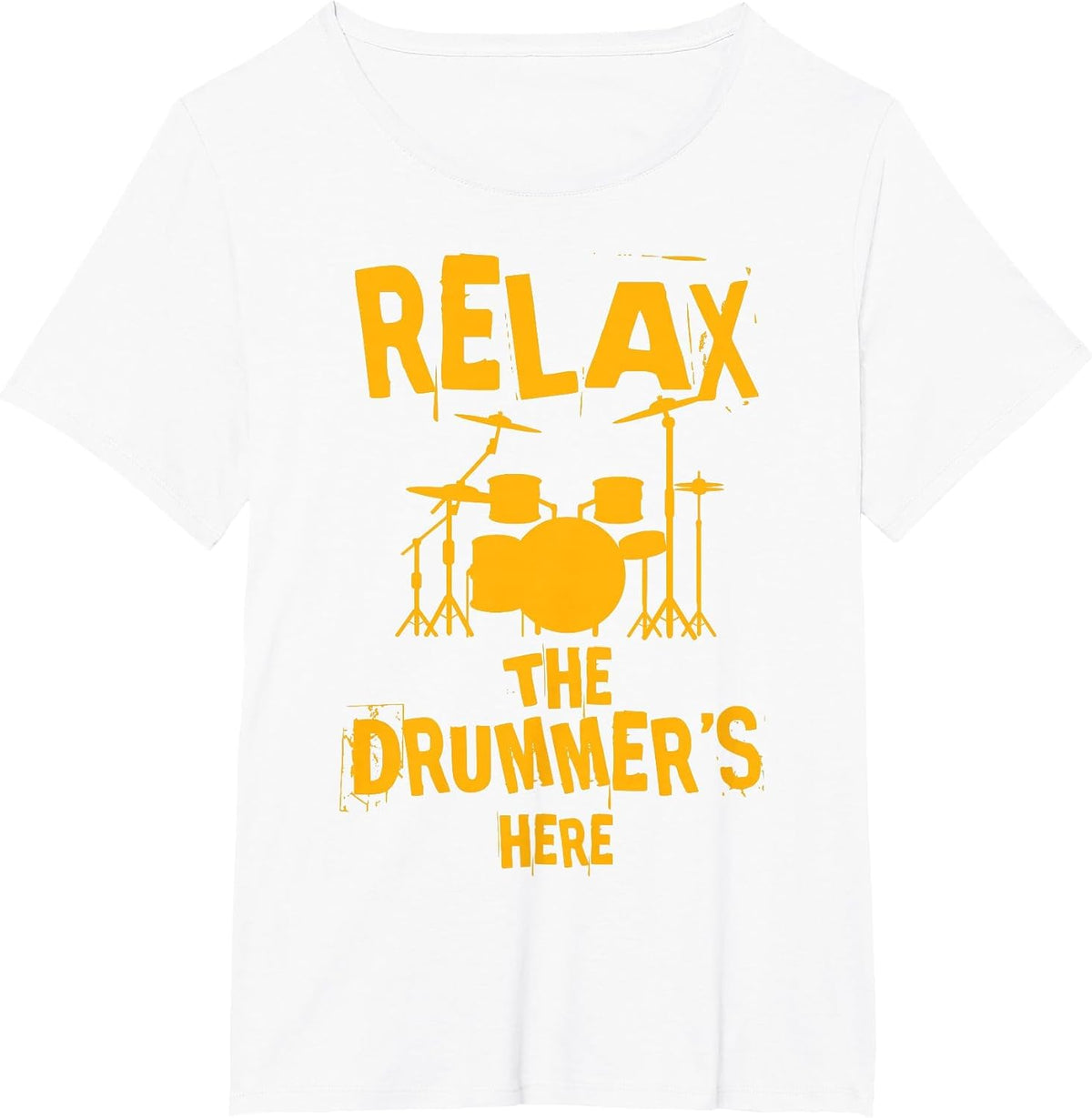 Drum Kit Power Relax, the Drummer is Here T-Shirt - White