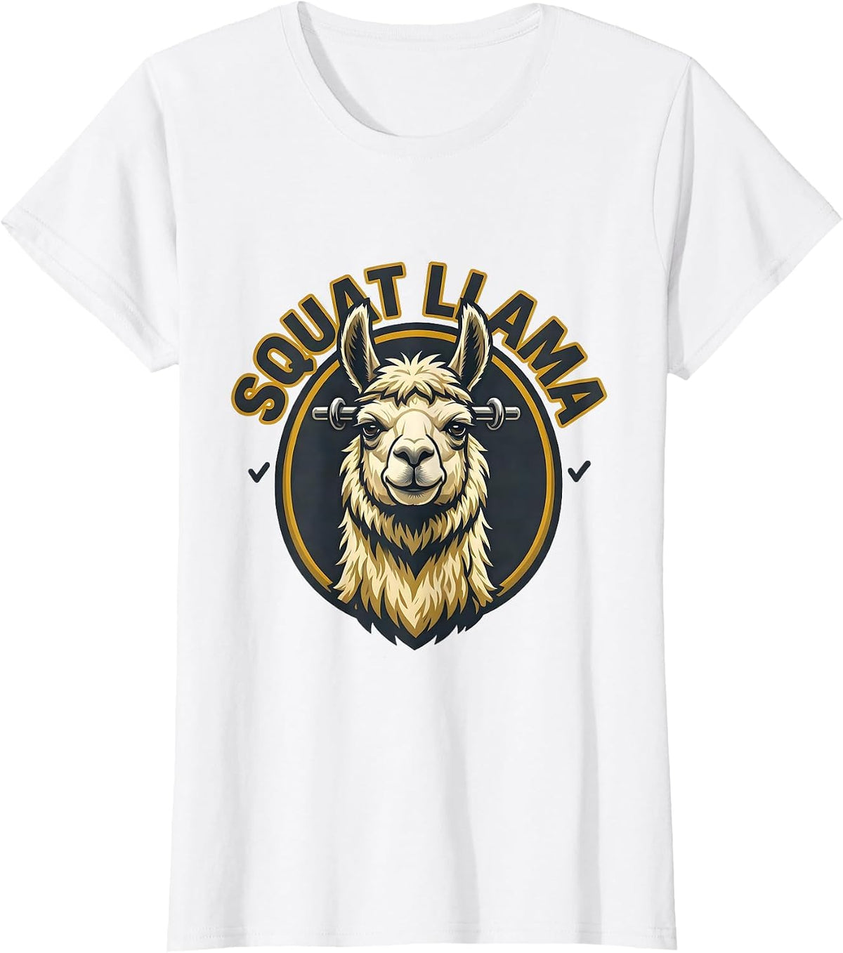 Squat Llama Funny Llama Lover Novelty Humor T-Shirt - White