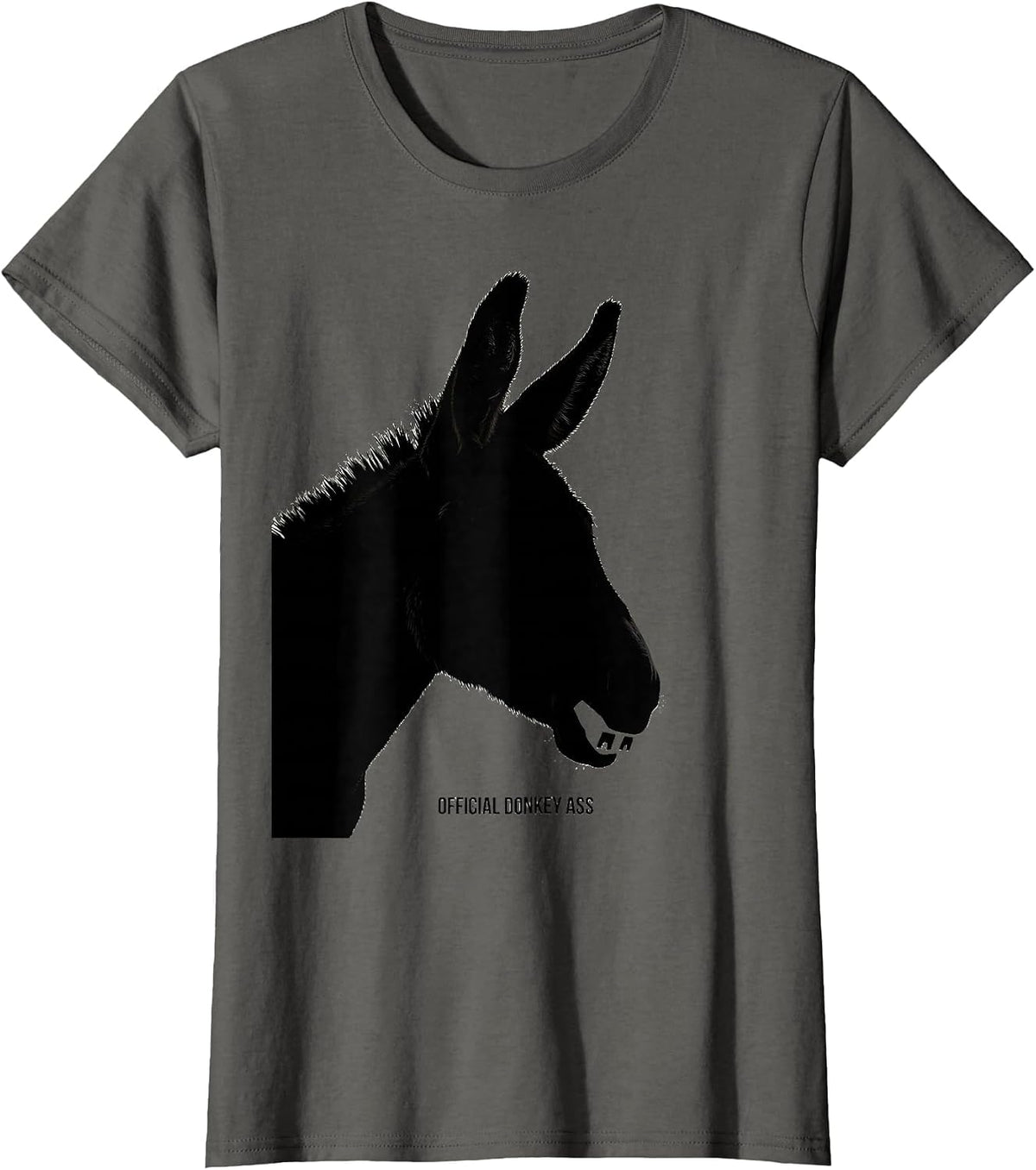 Women's Official Donkey Ass Funny Farm Animal Lover Humor T-Shirt - Asphalt Grey