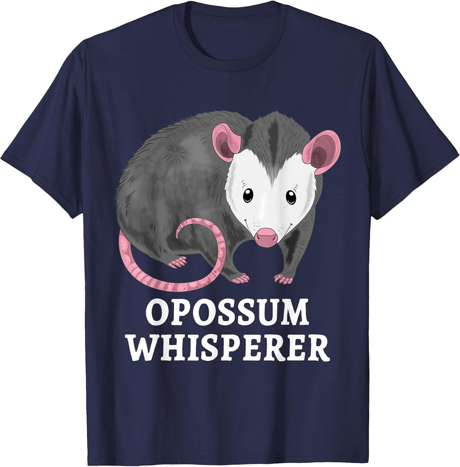 Possum Whisperer Opossum Funny Opossum Pun T-Shirt - Navy Blue