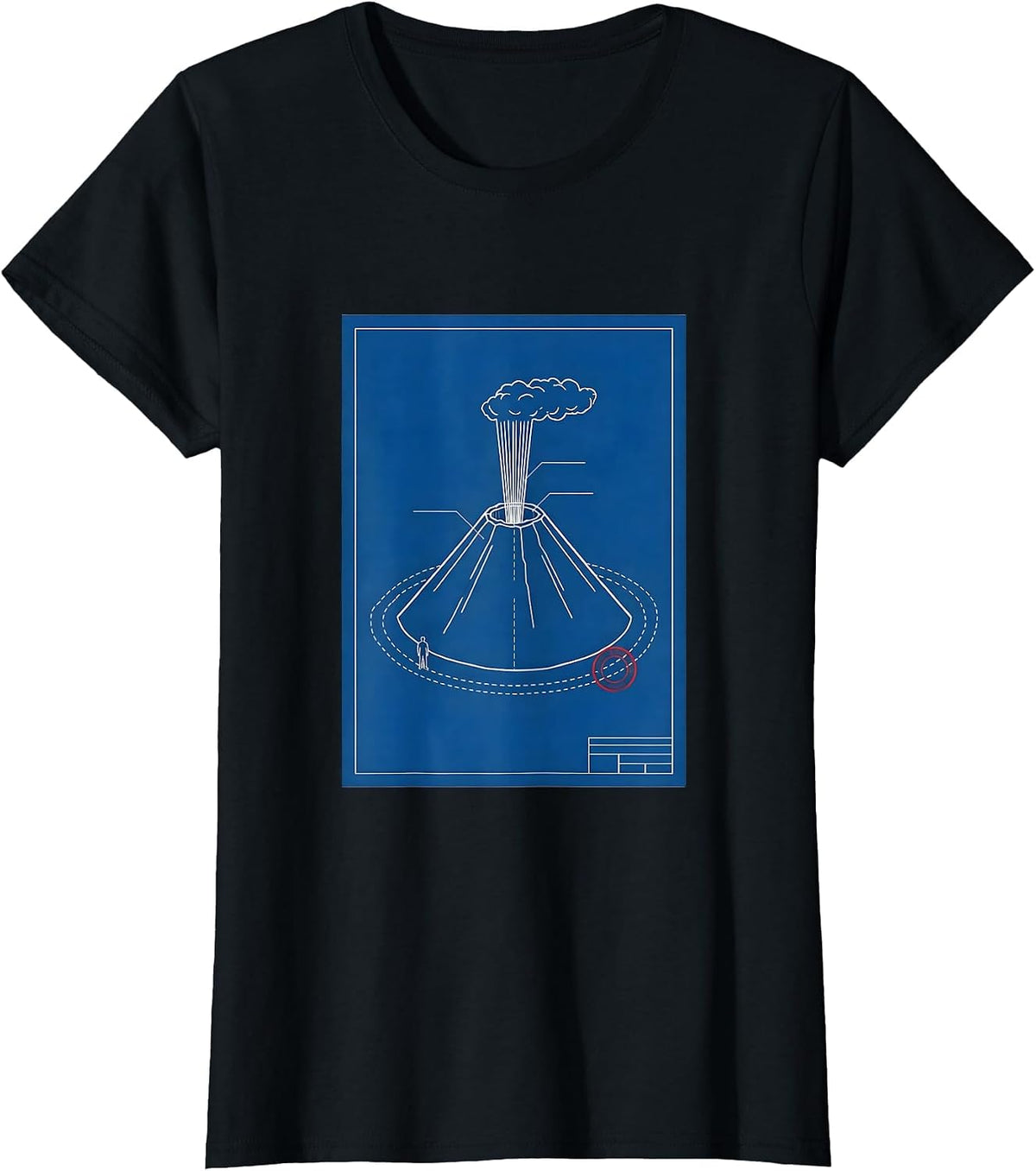 Vesuvius Cutaway Volcano History Humor T-Shirt - Black