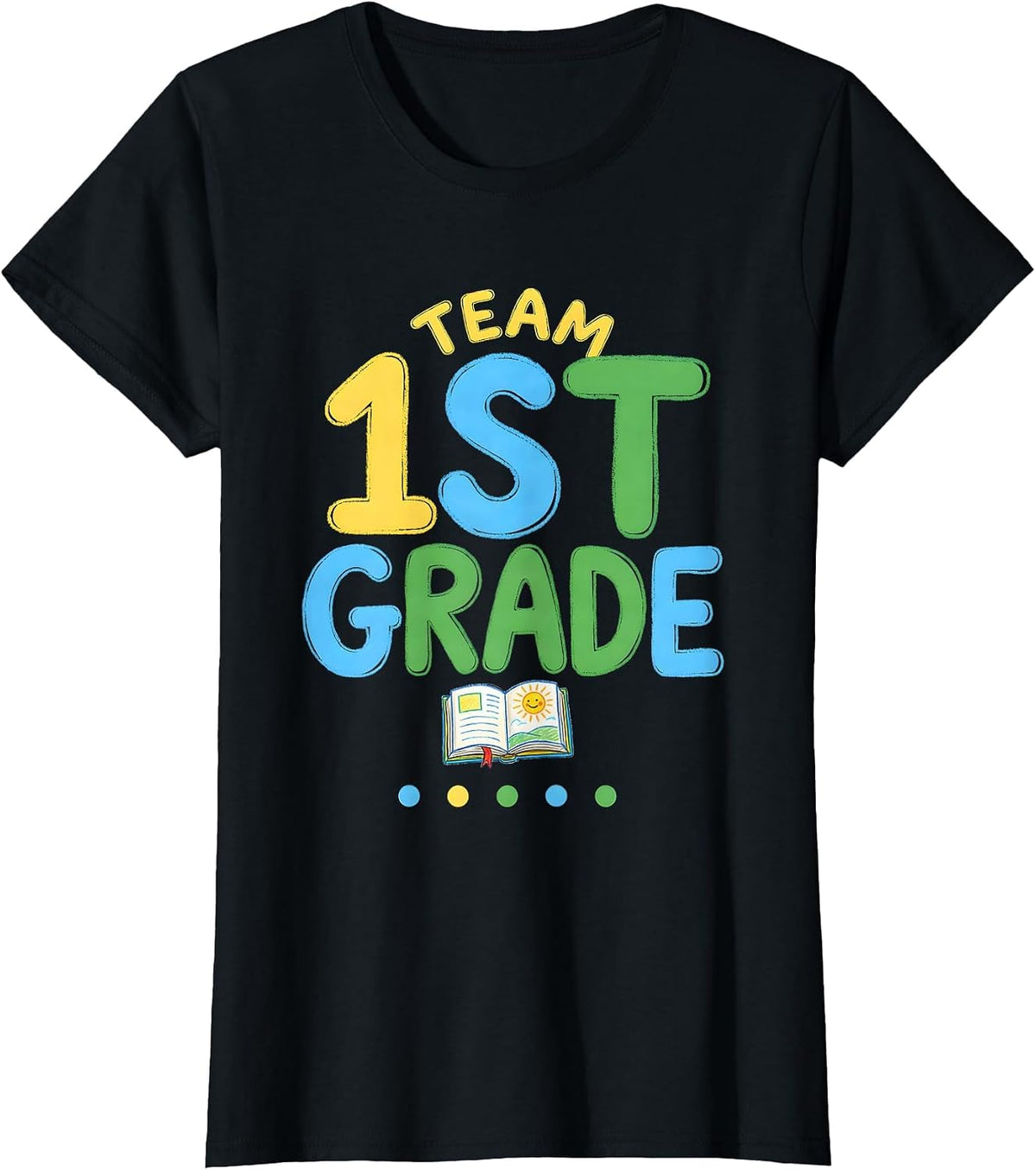 Team First Grade Naive Kidcore Back To School Teacher T-Shirt - Black