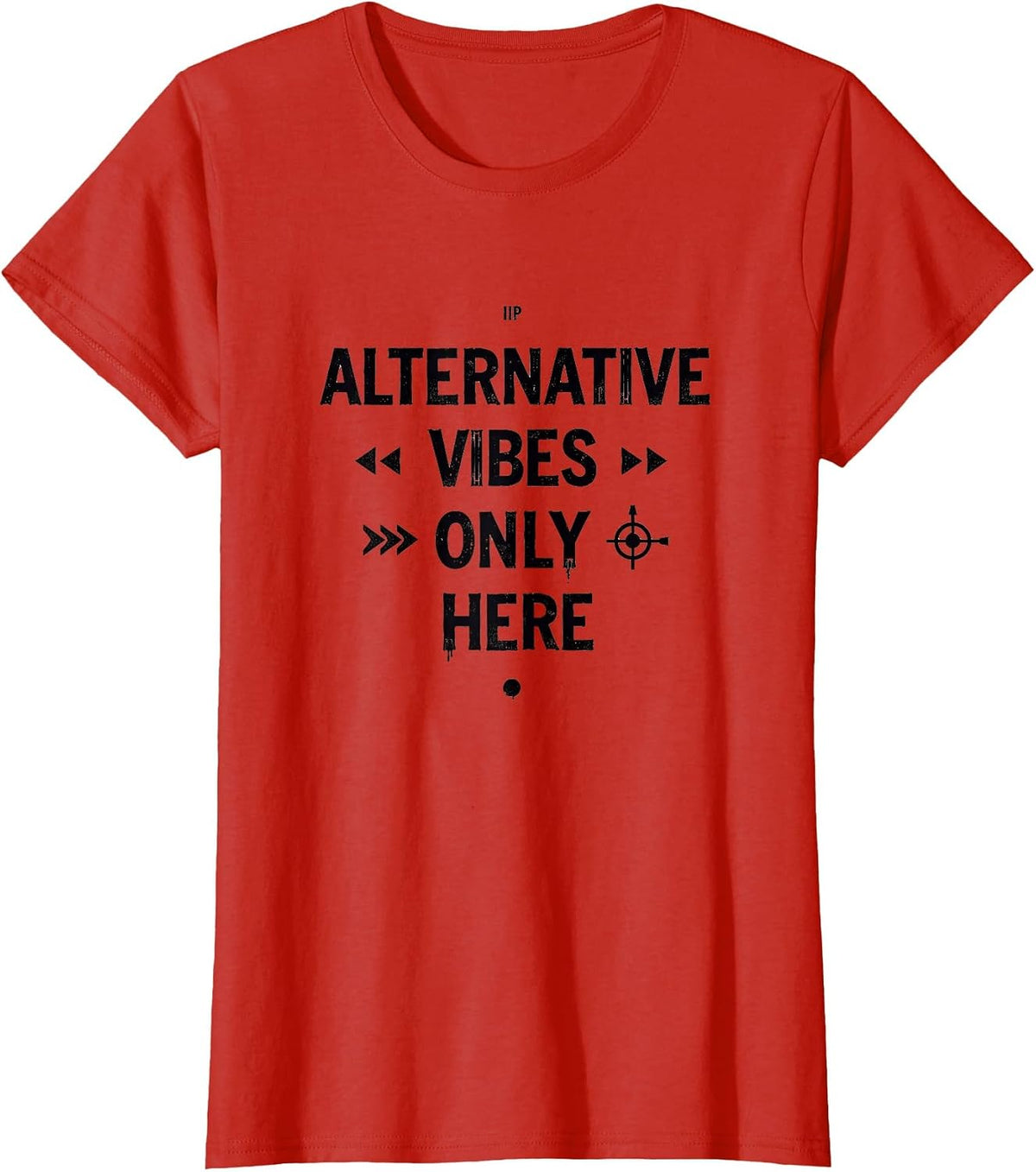 Alternative Vibes Only Here 90s Band Design T-Shirt - Red