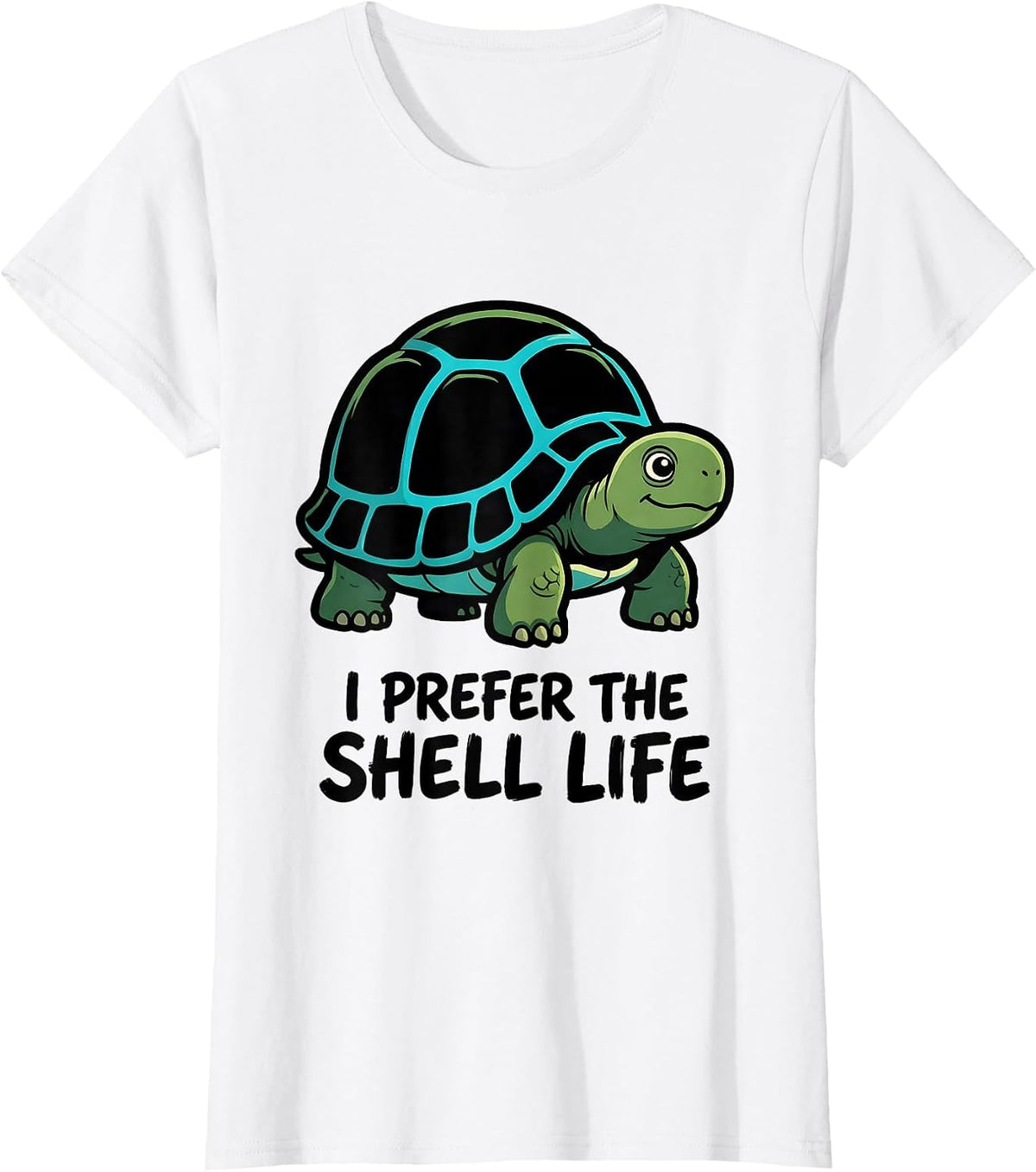 I Prefer The Shell Life Cartoon Sea Turtle Lover Gift T-Shirt - White