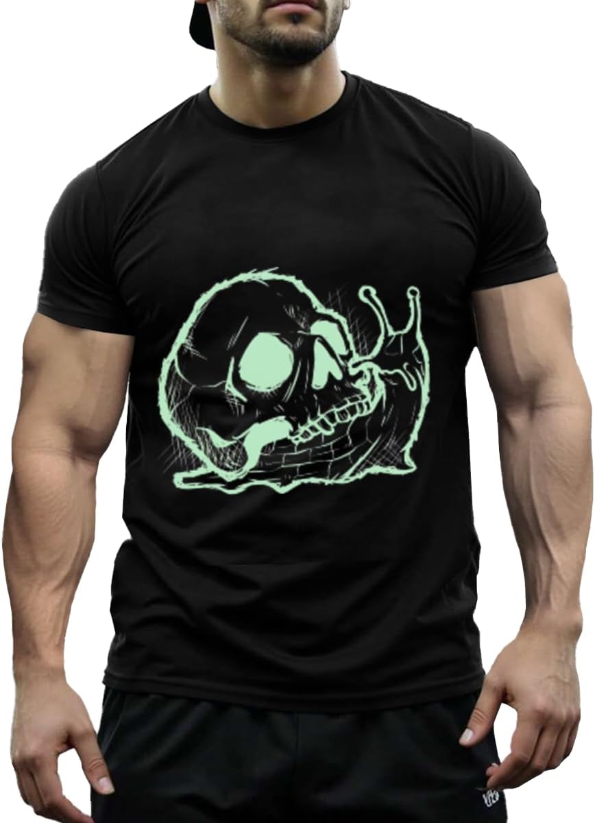 T-Shirts,Dabbing Sea Turtle,Leisure, 100% Cotton for Unisex - Dark Creepy Skull Snail Witchcraft