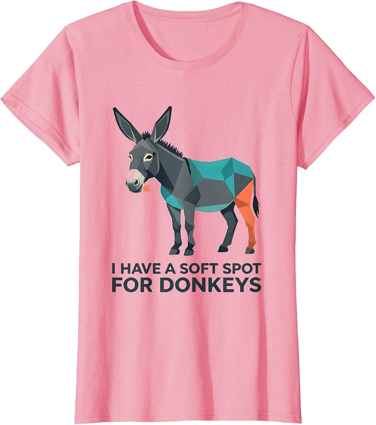 Women's I Have A Soft Spot For Donkeys Funny Donkey Lover Animal T-Shirt - Pink
