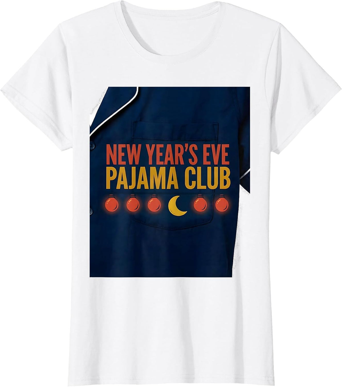 Women's New Year's Eve Pajama Club Funny Family Party Matching T-Shirt - White