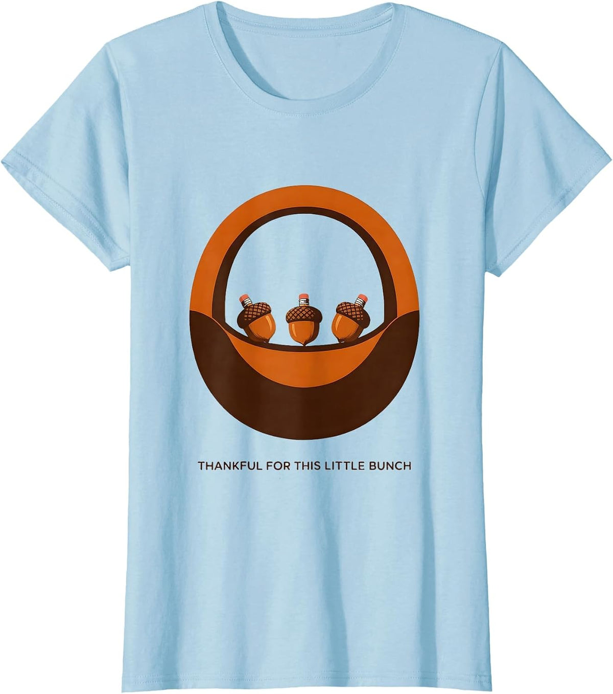 Thankful For This Little Bunch Autumn Teacher Preschool Kids T-Shirt - Baby Blue
