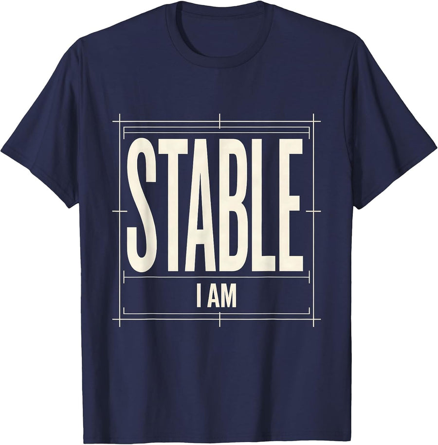 I Am Stable Funny Chemistry Pun Science Humor T-Shirt - Navy Blue