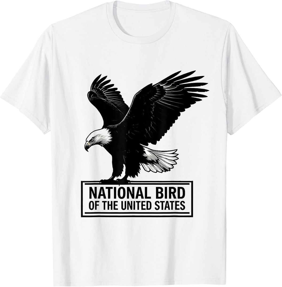 Men's National Bird Of The United States Bald Eagle Silhouette T-Shirt - White