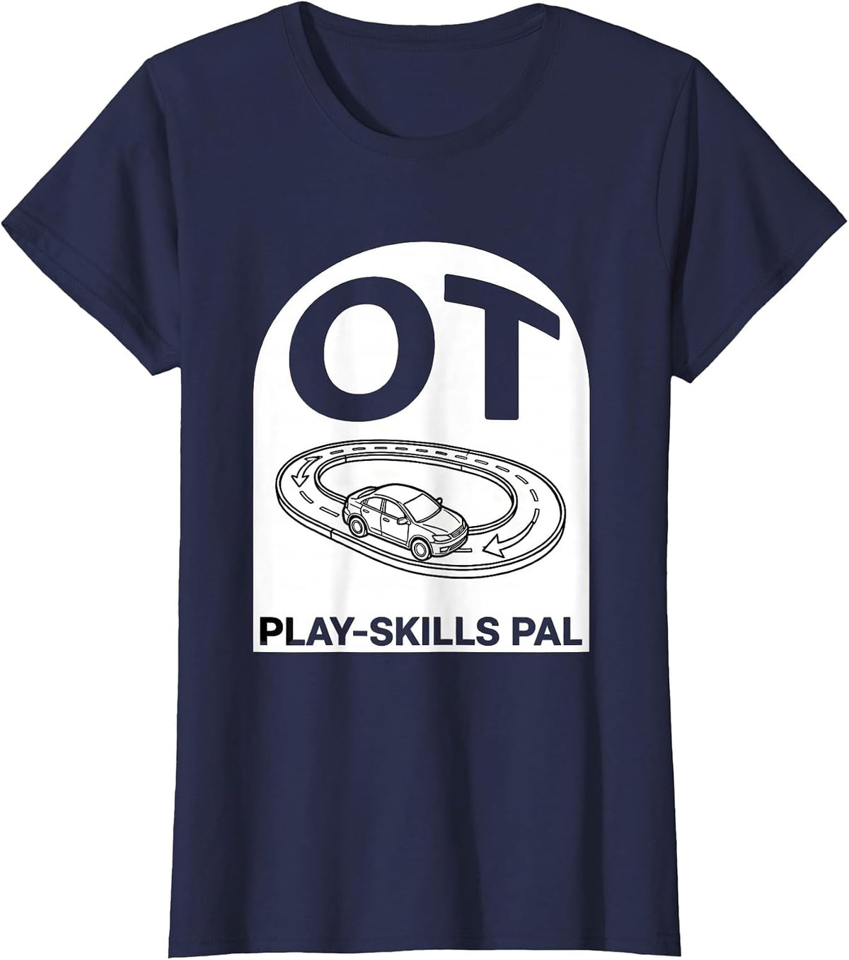 Women's OT, Play-Skills Pal Occupational Therapy Therapist Back T-Shirt - Navy Blue