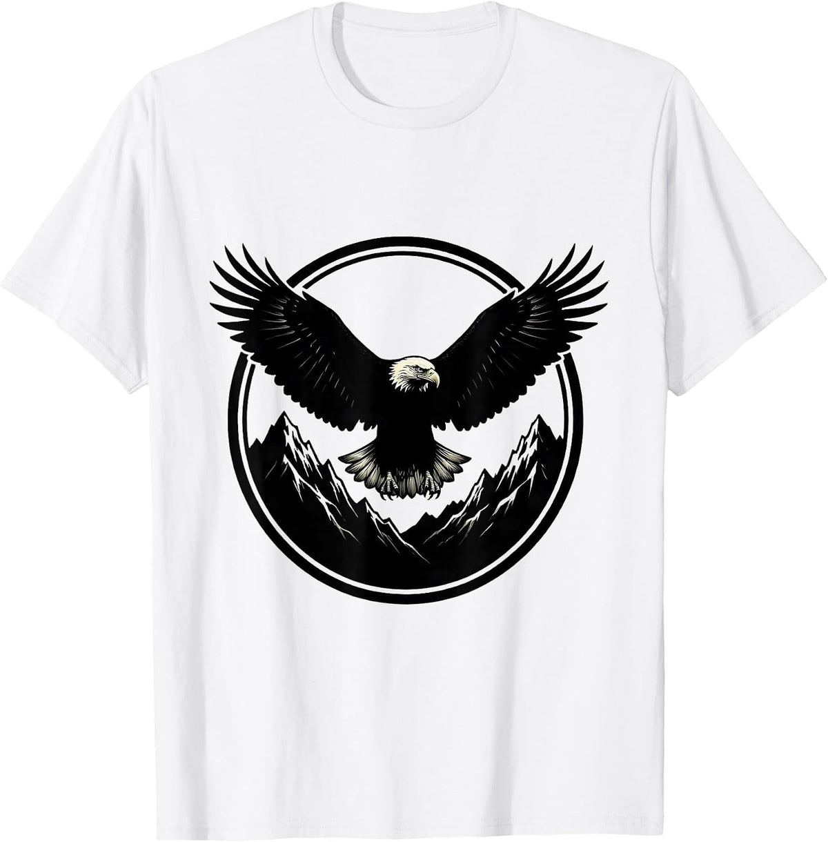 Men's Bald Eagle Mountain Peaks Western Wildlife T-Shirt - White