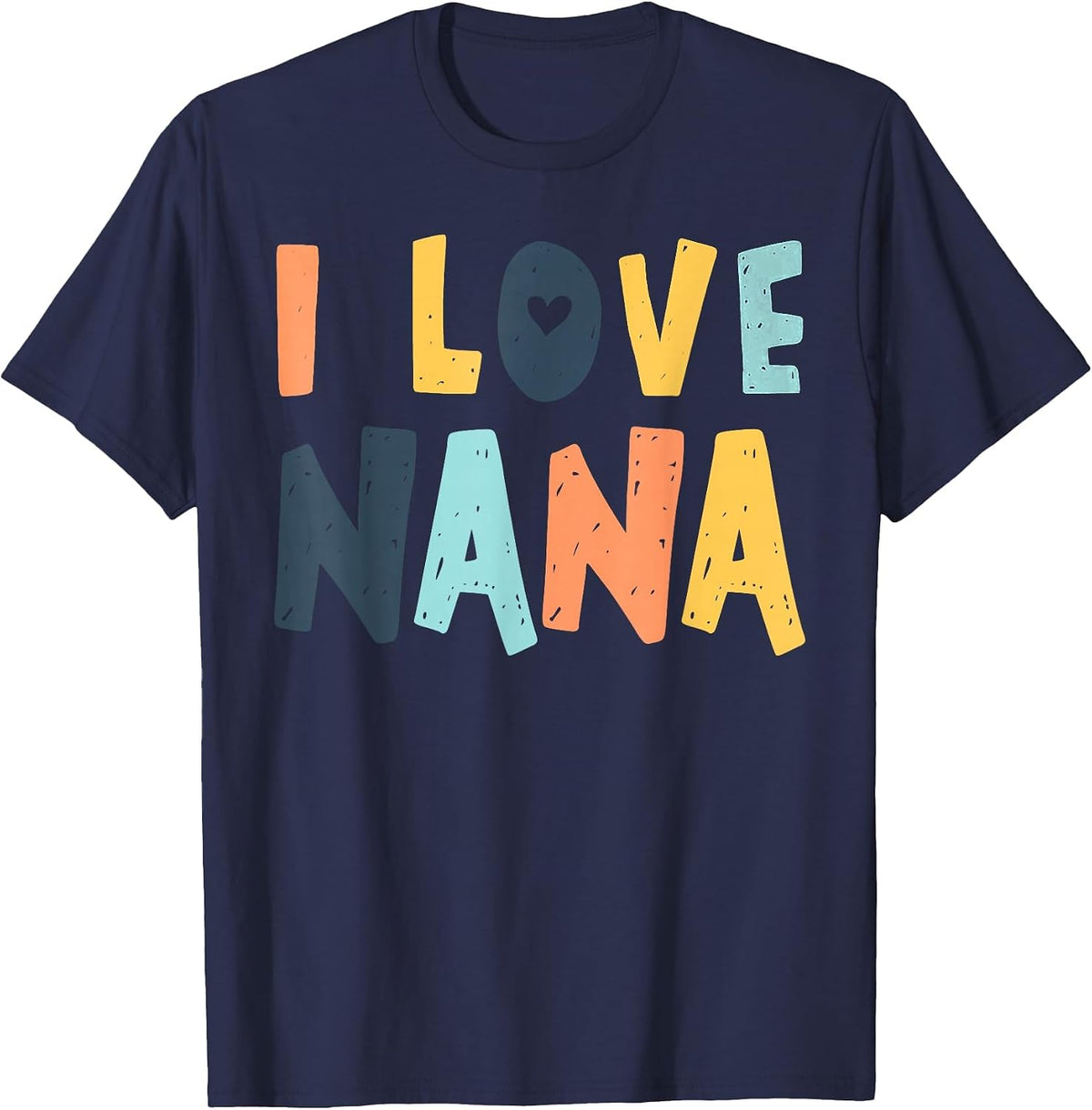 I Love My Nana Heart T-Shirt - Navy Blue