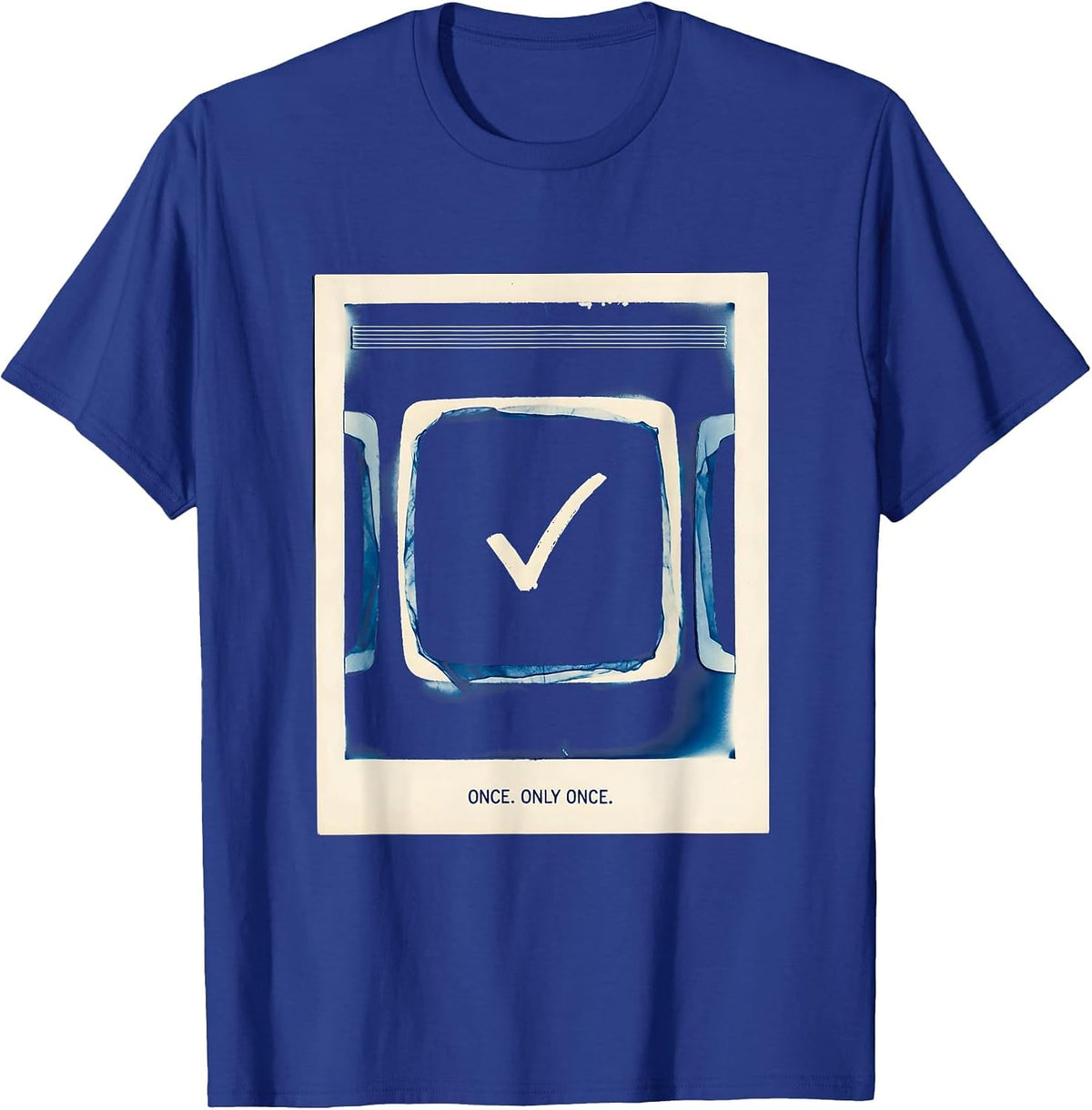 Men's Once. Only Once Funny Periodic Table Chemistry Teacher Humor T-Shirt - Royal Blue