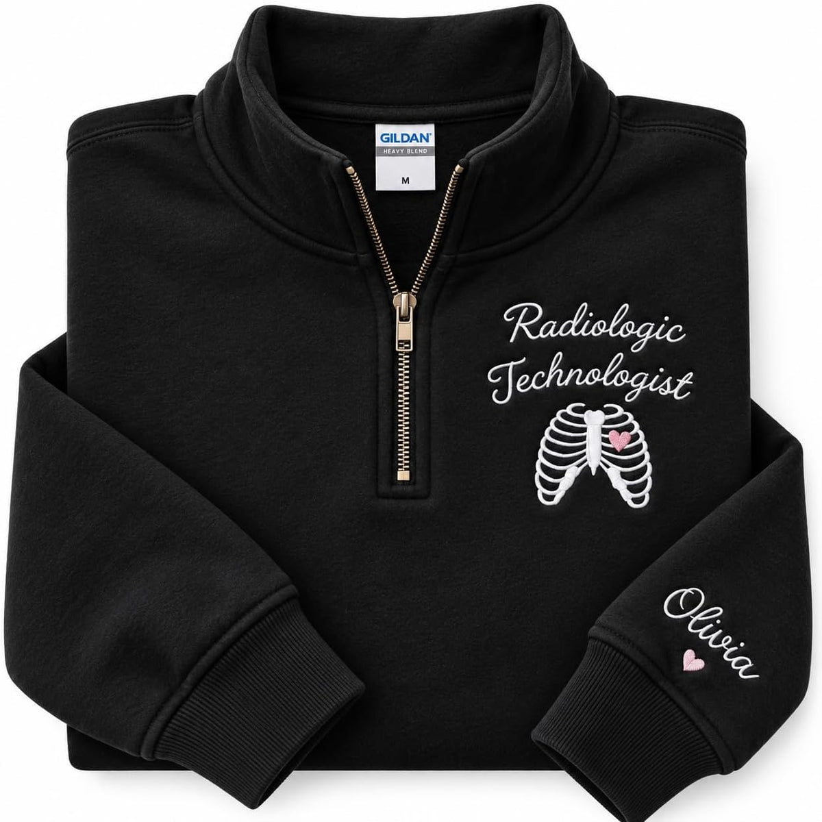 Custom Radiology Technologist Embroidered Quarter Zip Sweatshirt, X-Ray Tech Graduation Gifts, Radiology Department Gifts -