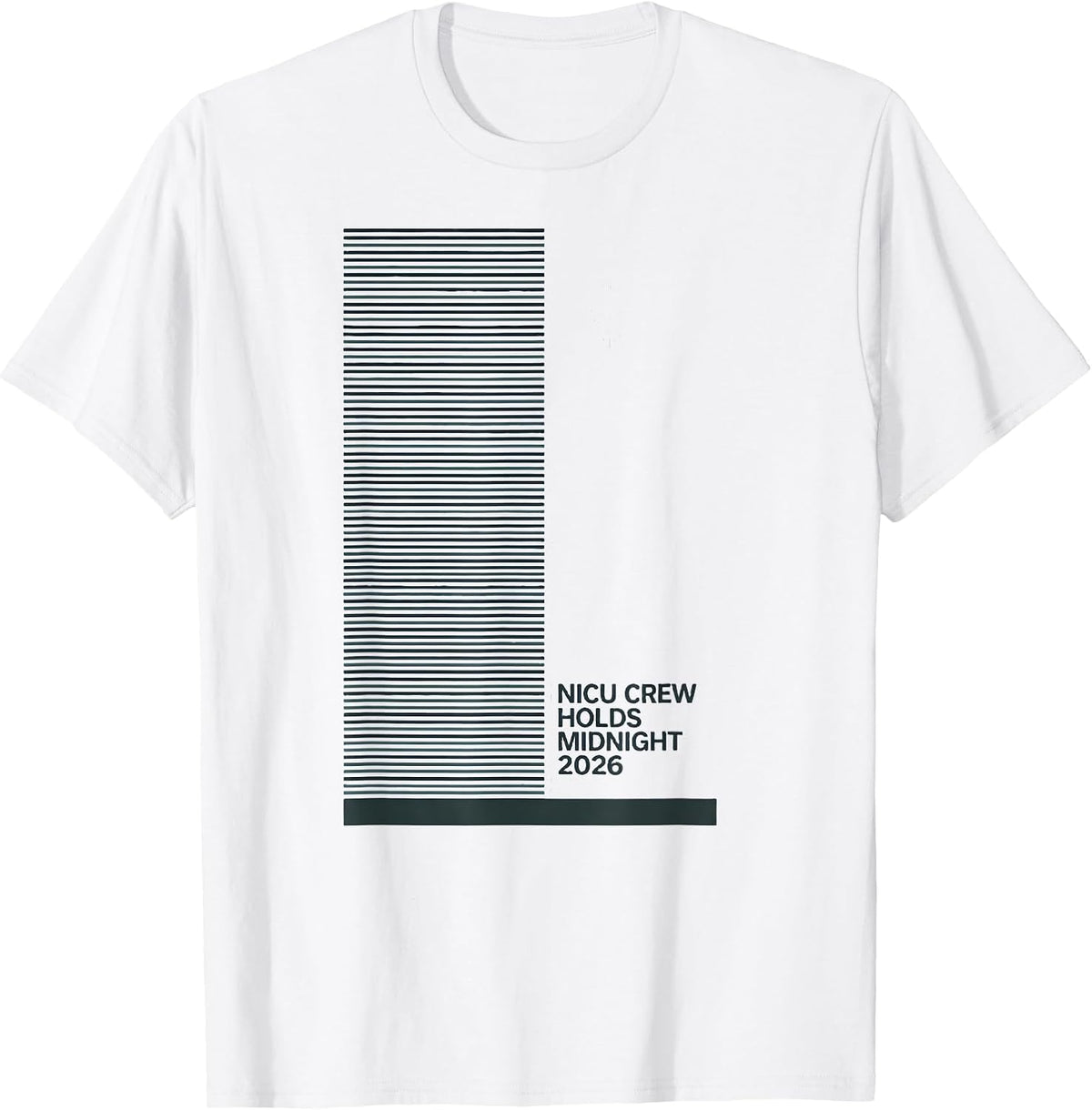 Men's NICU Crew Holds Midnight 2026 Nurse Crew New Year Eve Party T-Shirt - White