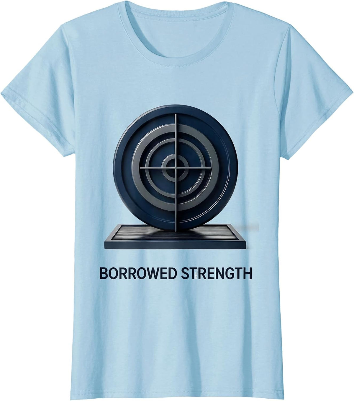 Borrowed Strength Faith Fitness Humor Christian Gym Workout T-Shirt - Baby Blue