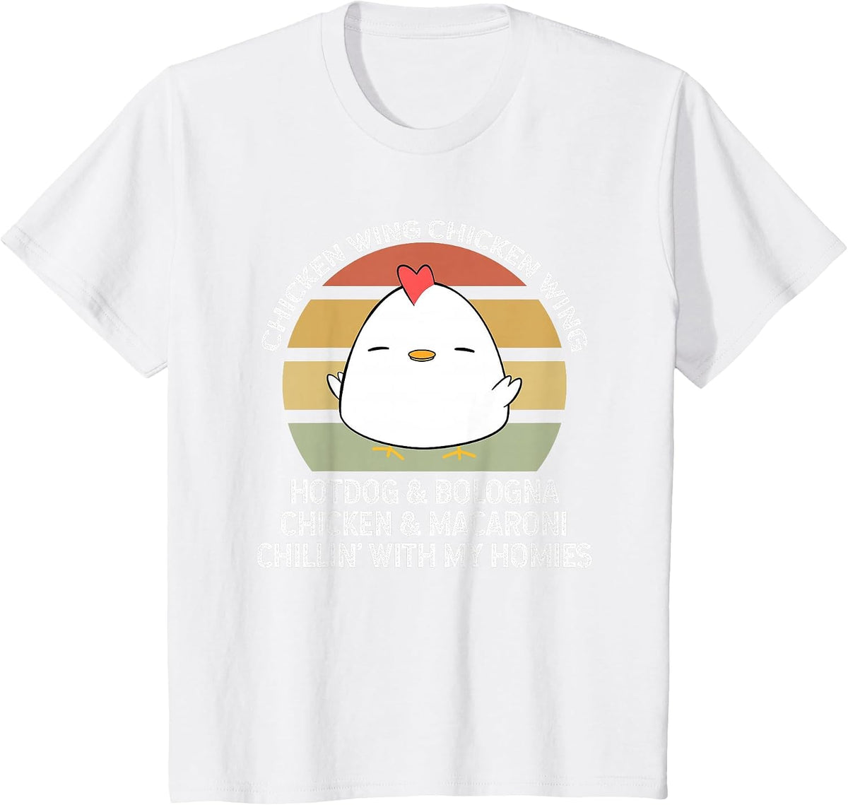 Chicken Wing Chicken Wing Hot Dog and Bologna T-Shirt - White