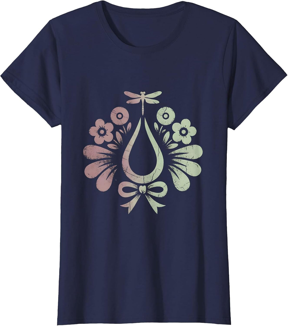 Women's Feminine Figure Diving Into Starry Ocean Graphic T-Shirt - Navy Blue