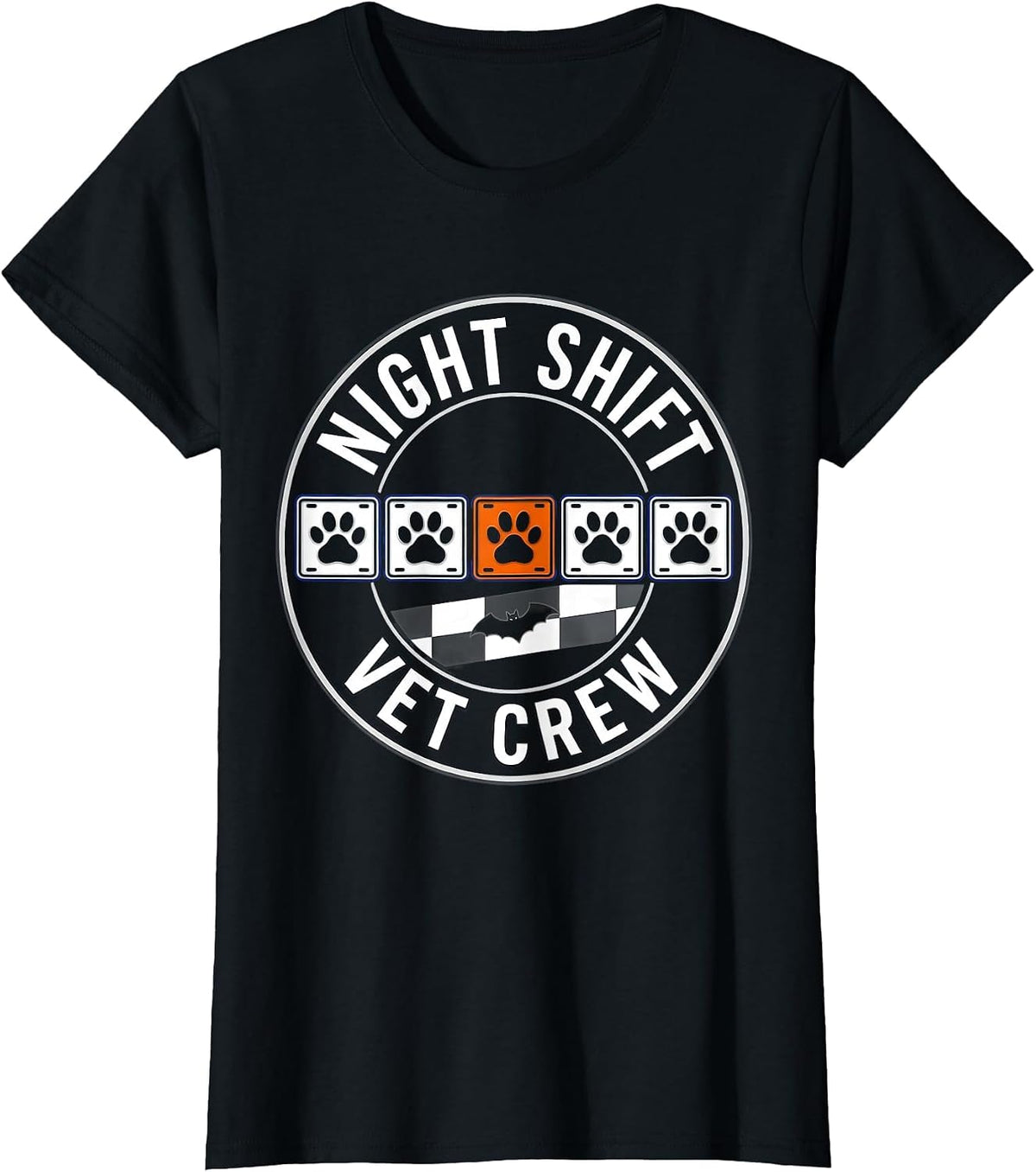 Night Shift Vet Crew Racing Livery Vet Tech Halloween Humor T-Shirt - Black