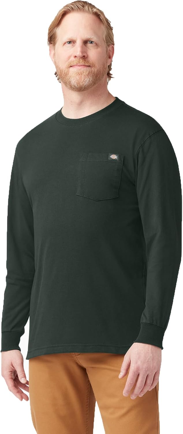 Dickies Men's Heavyweight Long Sleeve Pocket T-Shirt - Hunter Green