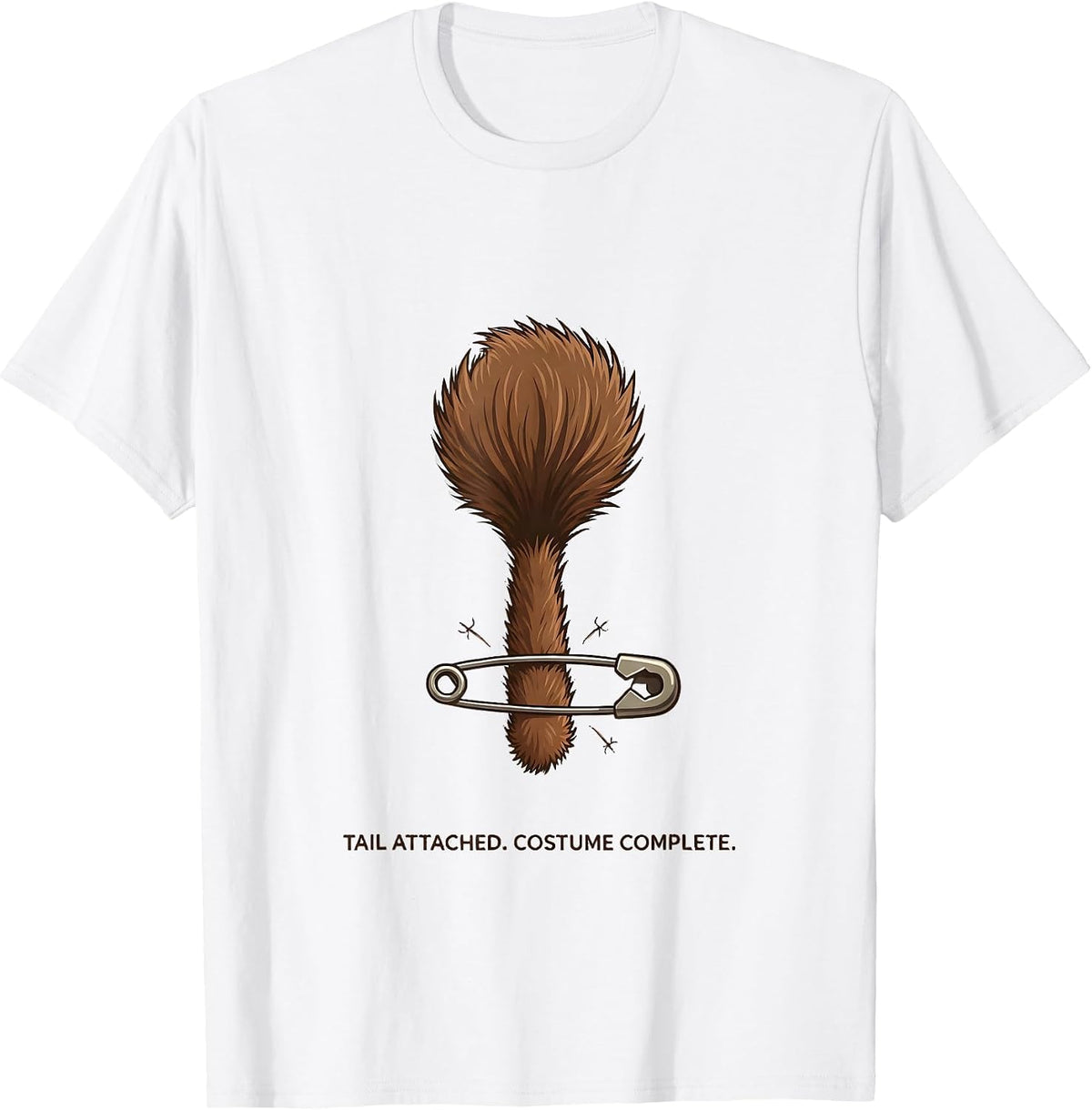 Men's Tail Attached Costume Complete Funny Donkey Animal Lover T-Shirt - White
