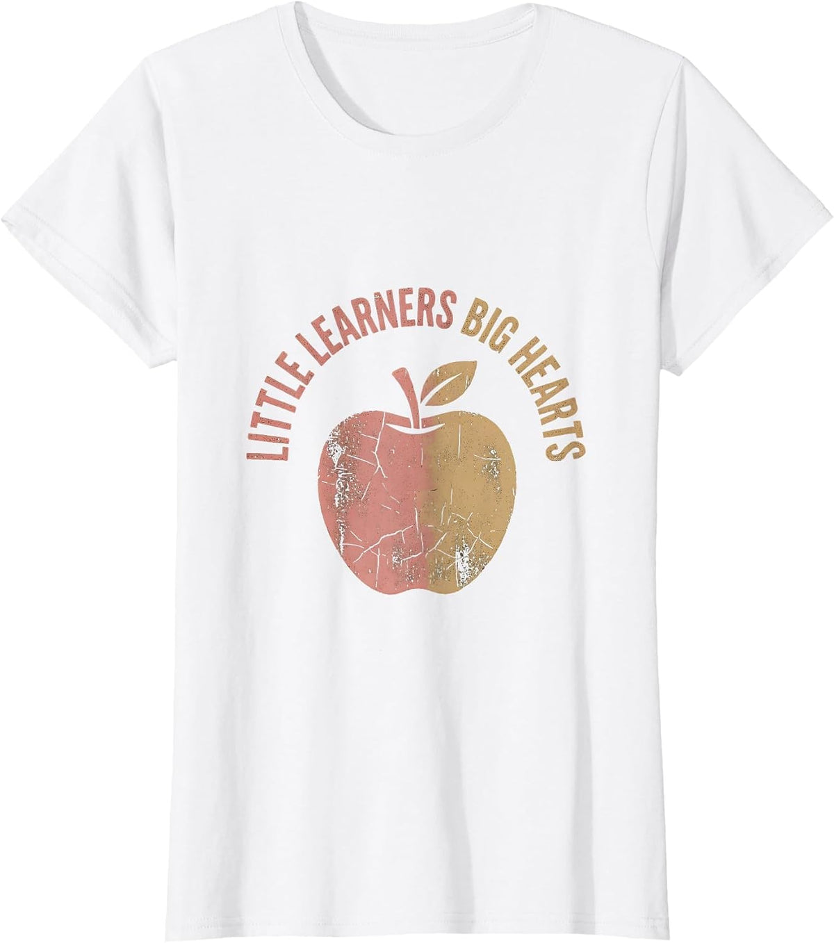 Little Learners Big Hearts Elementary Teacher Design T-Shirt - White