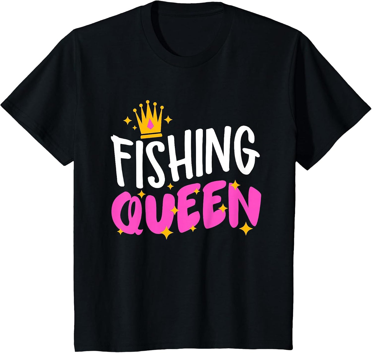 Fishing Queen Funny Fisherman Aquatic Enthusiast Women T-Shirt - Black