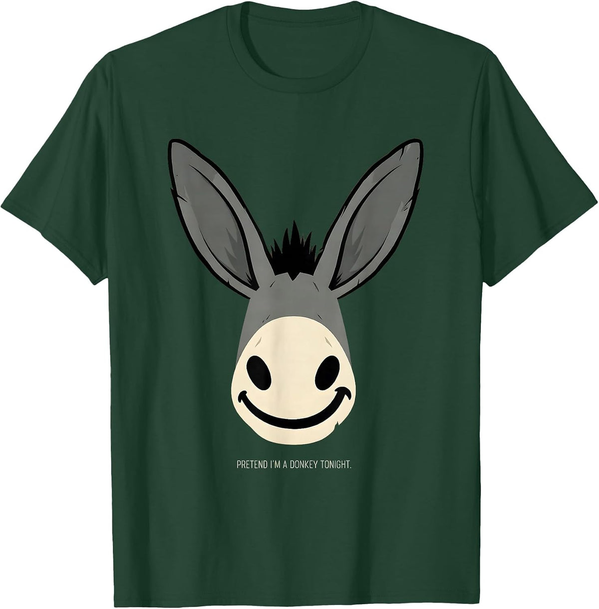 Men's Pretend I'm A Donkey Tonight Funny Donkey Costume Animal T-Shirt - Dark Green