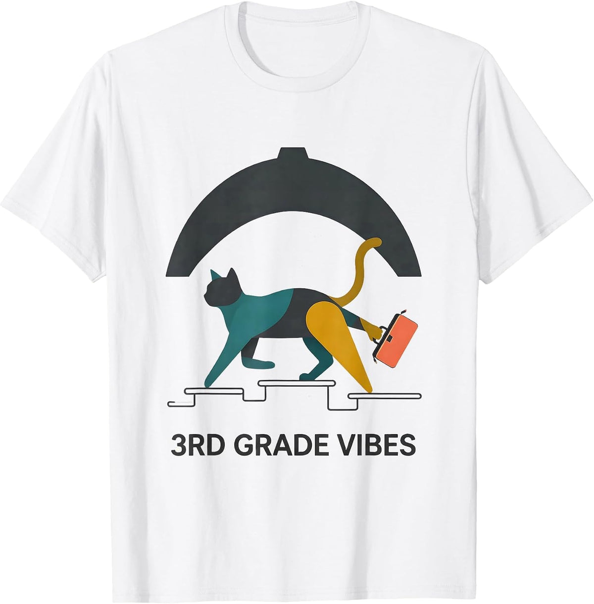 Men's 3rd Grade Vibes Cute Cat Lover Back To School Girls Kids T-Shirt - White