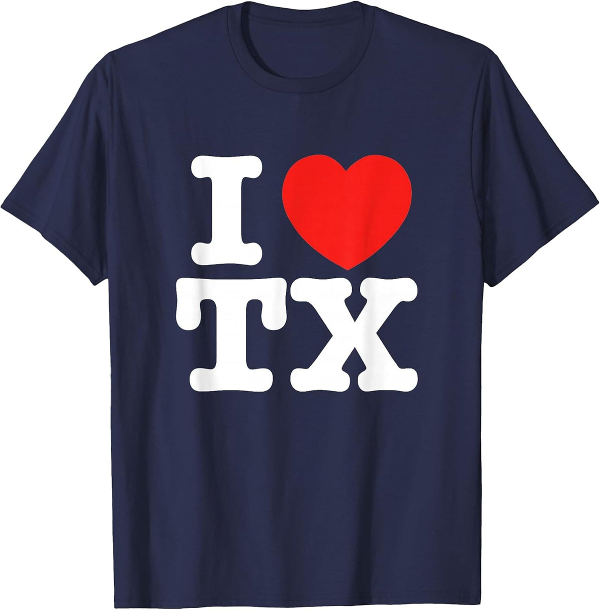 I Heart Texas (TX) Love T-Shirt - Navy Blue