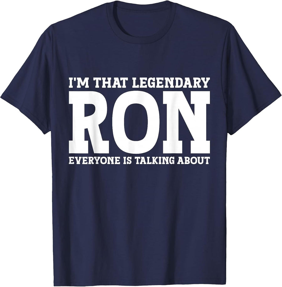 Ron Personal Name First Name Funny Ron T-Shirt - Navy Blue