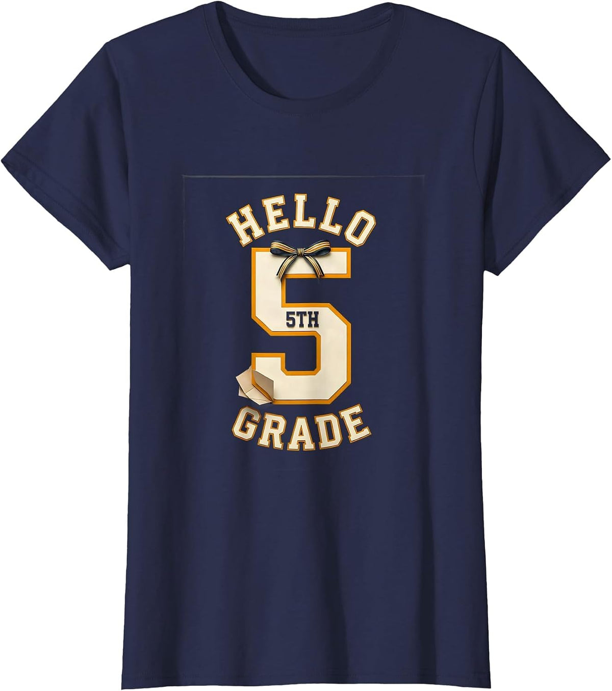 Women's Hello 5th Grade Cute Back To School Teacher Kids First Day T-Shirt - Navy Blue