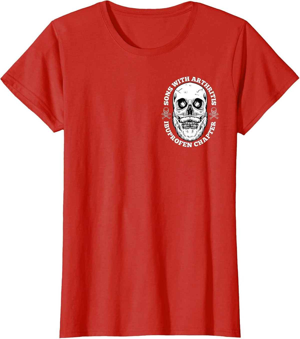 Sons with Arthritis 2 Sided Front Back Funny Retired Biker T-Shirt - Red