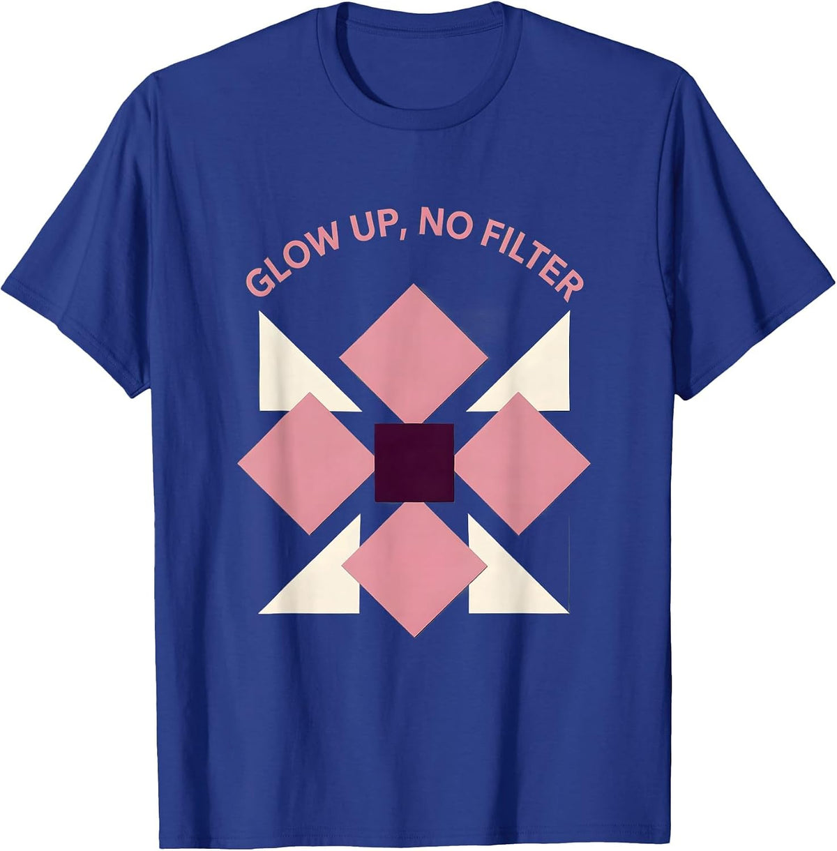 Glow Up No Filter K-Beauty Skincare Design T-Shirt - Royal Blue